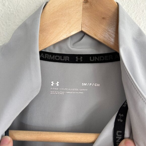 Under Armour S Vanish Hybrid Vest Gray Colorblock Zip Lightweight Athletic - Picture 6 of 7